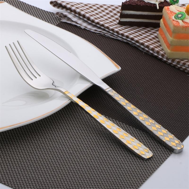 Stainless steel western kitchen knife, fork and spoon household tableware set of three pieces图5