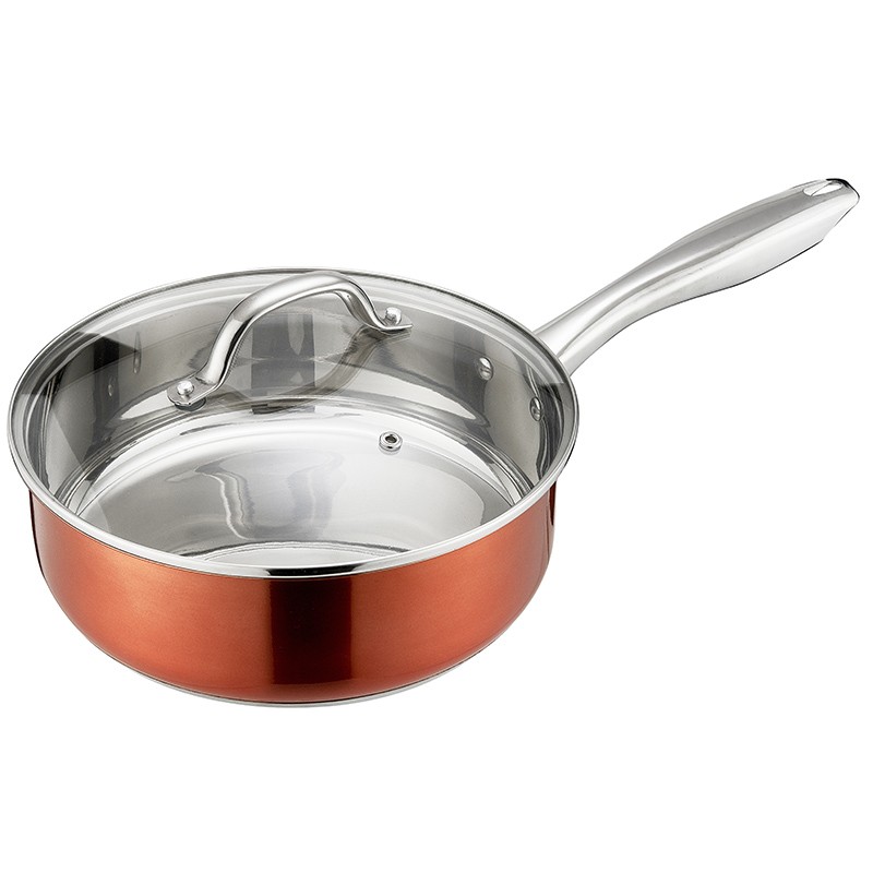 24cm sprayed stainless steel fry pan图2