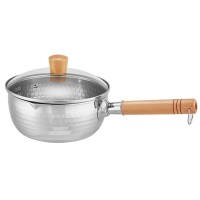 Stainless steel 18/8 Yukihira sauce pan milk pan wooden handle