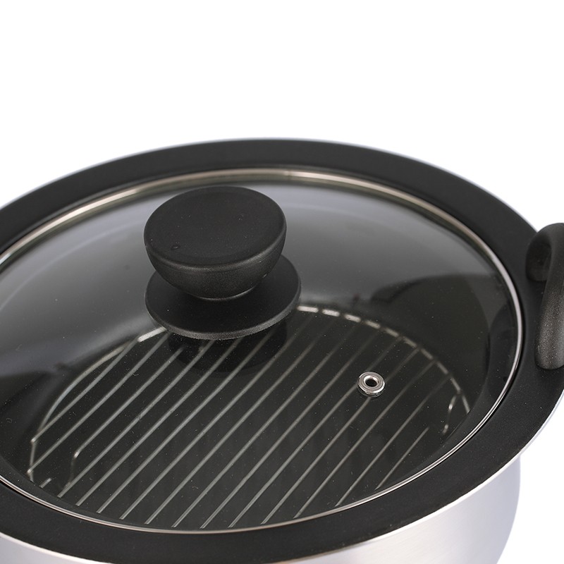 22cm stainless steel 18/8 multi-use pot with non-stick fry pan图4