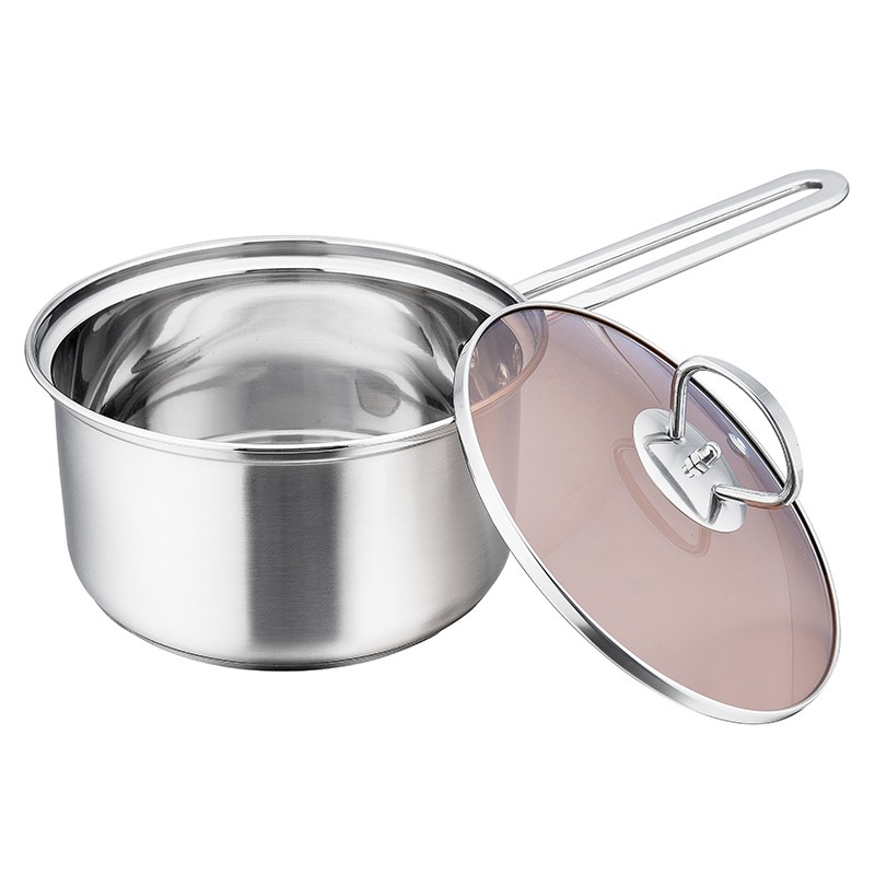 16cm stainless steel straight sauce pan with gold tea glass lid图3