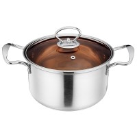 Stainless steel Dutch oven with gold tea glass lid