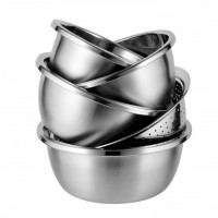 Stainless steel multi use mixing bowl set