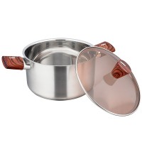 Stainless steel 18/8 casserole with sprayed handle