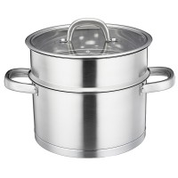 Stainless steel European style casserole with steamer