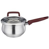 16cm stainless steel drum shaped sauce pan with silicone handles