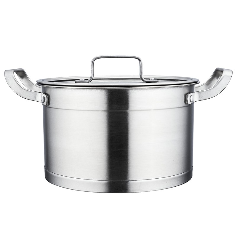 18/8 stainless steel straight stock pot with bull head design图2