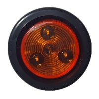 2" Round Dark Amber Lens, Amber SMD led light, Grommet mount  3SMD with Plug