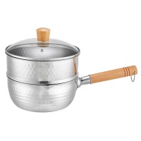 Stainless steel 18/8 Yukihira sauce pan milk pan with steamer