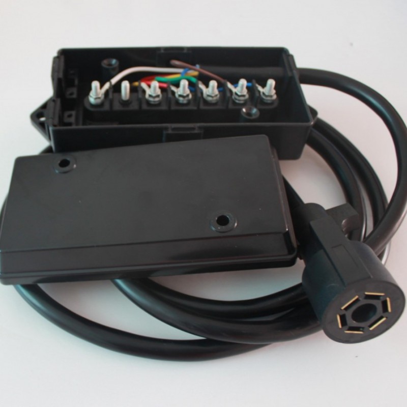 Heavy Duty 7 Way Plug Inline Trailer Cord with 7 Gang Junction Box图3