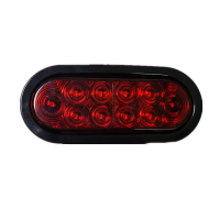 6"  Dark Red Lens Red LED Light Grommet mount 10pcs SMD Without Plug