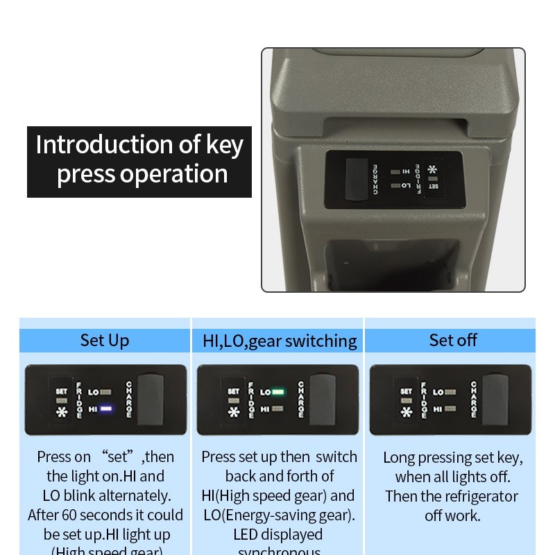 Armrest Portable Fridge with Compressor for TOYOTA Land Cruiser LC70/LC79, With LED Screen图8