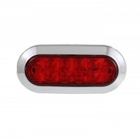 6"Oval LED Light Red Surface Mount
