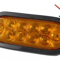 6" Dark Amber Lens Amber LED Grommet mount 10pcs SMD Trailer light with Plug