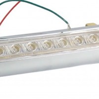 Light Bar, 3 Lights/Clear Lens/Red LEDs, Metal Base