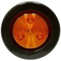 2" Round Dark Amber Lens, Amber SMD led, Grommet mount  3SMD with Plug