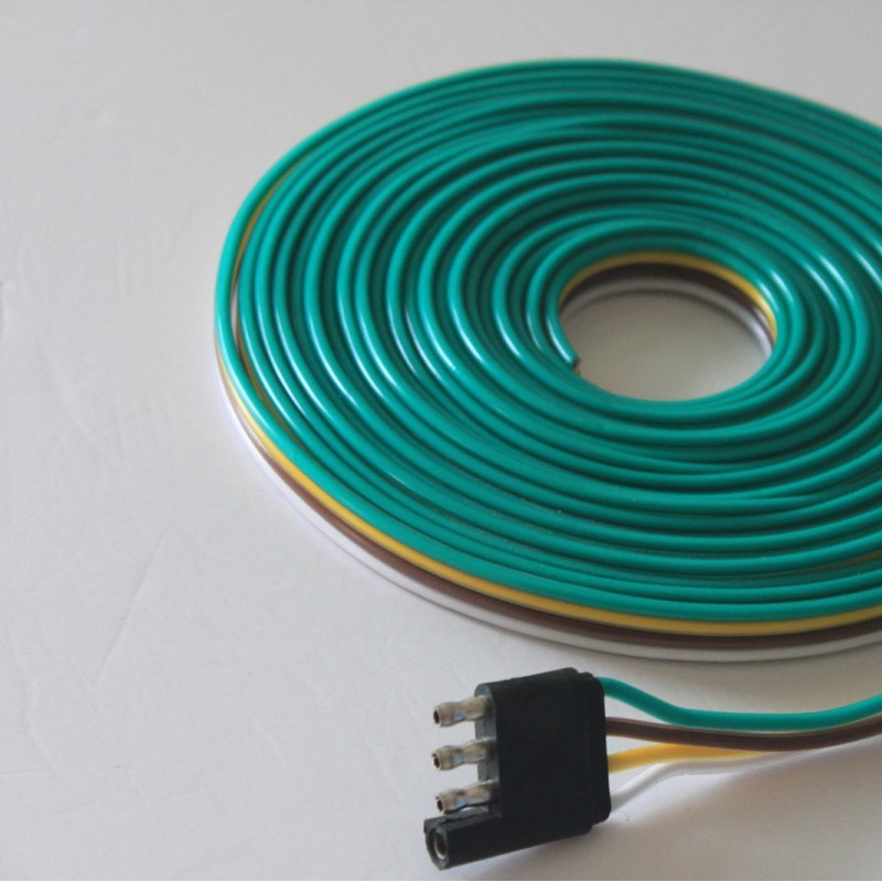 Trailer Wire Extension 4-Way 4 Pin Plug, 4 Wire 4-Flat Connector with Male & Female Plug图4