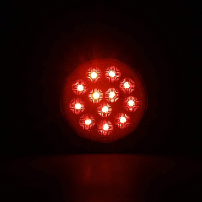 4 Inch Round Led Trailer Tail Lights Red 12 LED Waterproof图3
