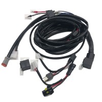 DC12V Input Custom 12 Gauge Automotive Wire Harness for LED Pods Light Bar Wiring with Relay Fuse