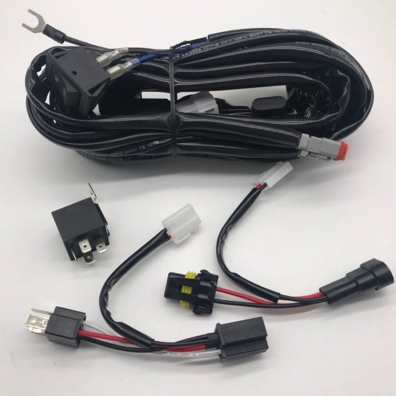 DC12V Input Custom 12 Gauge Automotive Wire Harness for LED Pods Light Bar Wiring with Relay Fuse图2