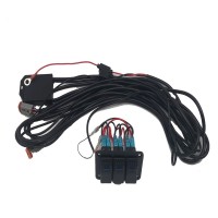 3 Gang Switch Panel Wiring Harness Control 3 Models Lamp Light LED Flash Automotive Wire Harness