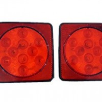 4" Square  LED Tail Light for Trailer Under 80" Wide , Small Base, NEW