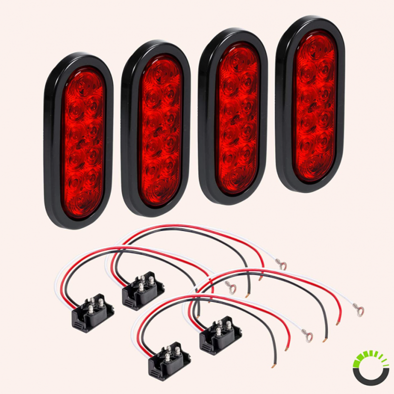 6"  Dark Red Lens Red LED Light Grommet mount 10pcs SMD Without Plug图3