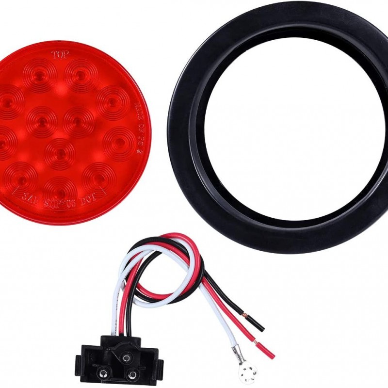 4"Round Light Dark Red Black Base图2