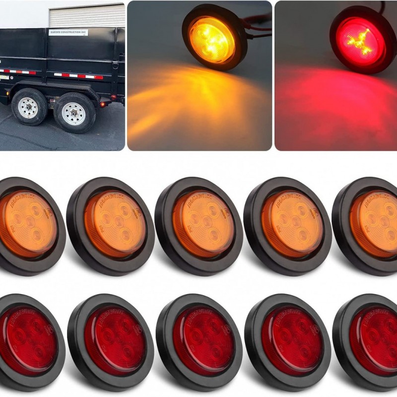 2" Round Red Lens, Red SMD led, Grommet mount  3SMD without Plug图3