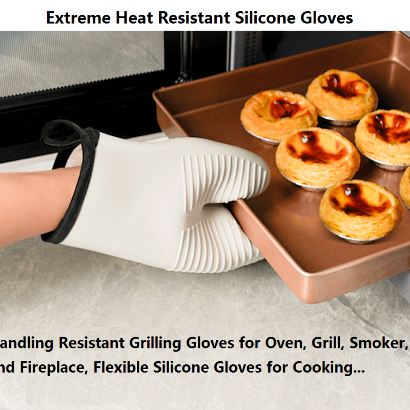 Jianhong Silicone Grill Oven Gloves Heat Resistant for Grilling Smoking Barbecue图8