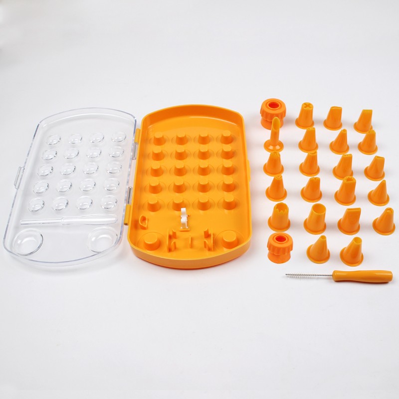 Jianhong Plastic Tips set for cake with storage box 21 decorating tips 2 couplers 1 brush图3