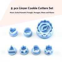 Jianhong Linzer Cookie Cutter Biscuit Cutters Set, Wave Cookies Cutter