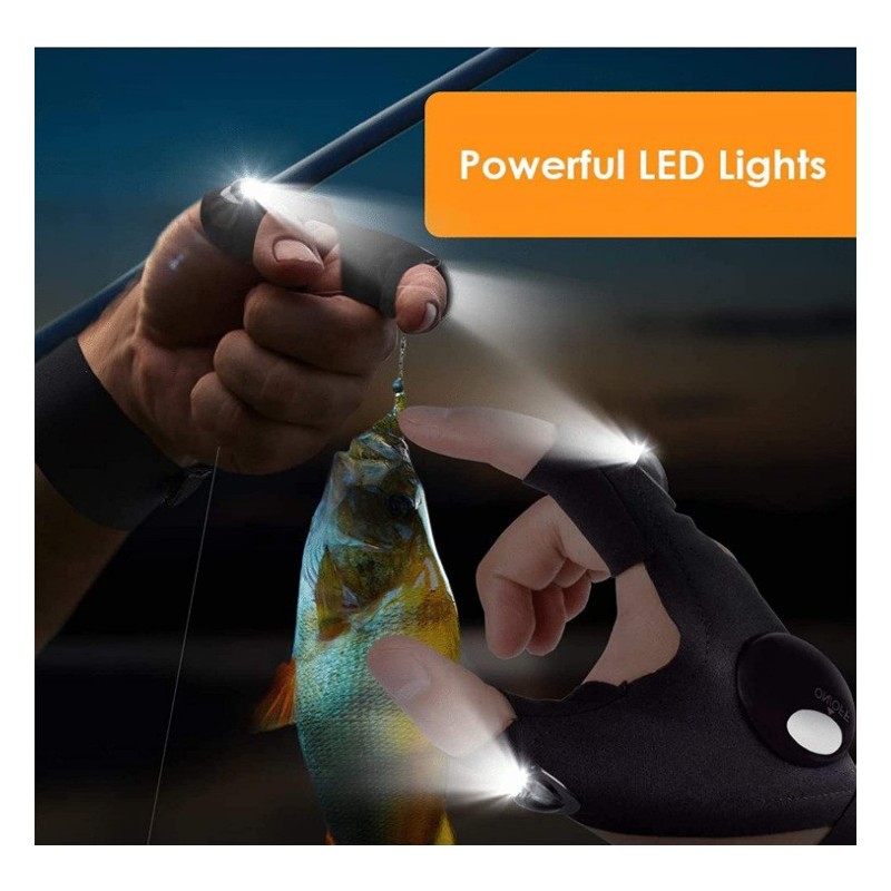 LED Flashlight Glove Gifts for Men Father Day Outdoor Fishing Gloves图4