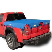 Truck Bed Tarp Cover Reflective Strip Waterproof Heavy Duty 600D Oxford Fabric Pickup Truck Bed Cove