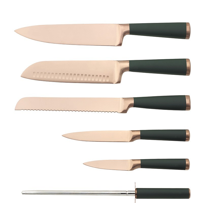 7pcs hot selling kitchen knife set with wooden block图2