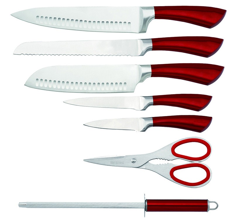 8pcs hot selling hollow handle knife set with acrylic stand图2