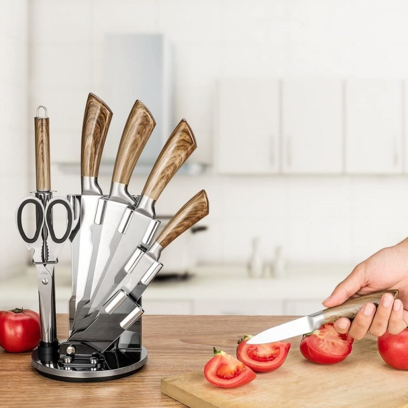 High Quality 8pcs kitchen knife set.Chef knife set stainless steel color box图4