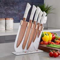 5pcs Rose gold plated kitchen kinfe set stainless steel kitchen knfie set