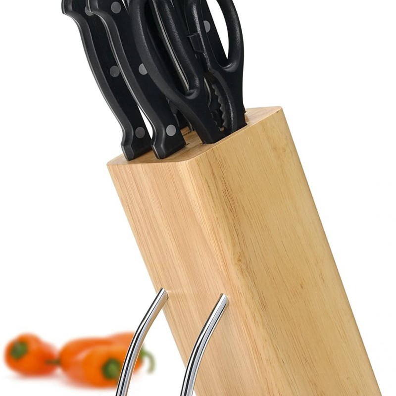 7pcs stainless steel kithcen knife set with wooden holder图2