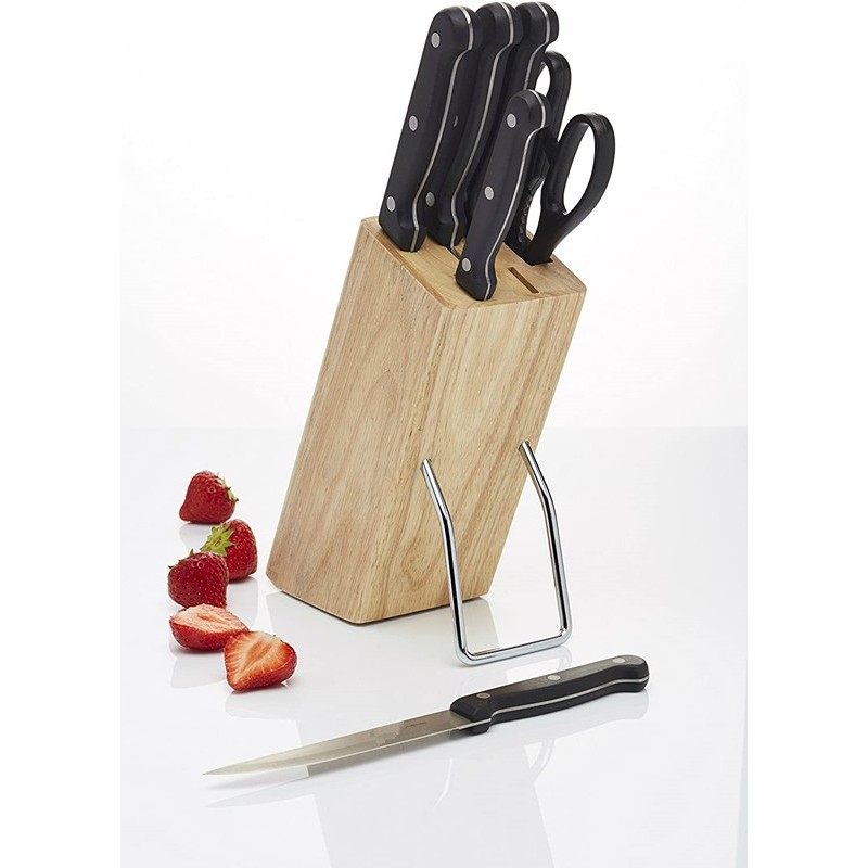 7pcs stainless steel kithcen knife set with wooden holder图4