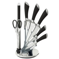 8pcs hot selling hollow handle knife set with acrylic stand