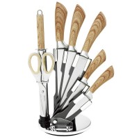 8pcs hot selling hollow handle knife set with acrylic stand