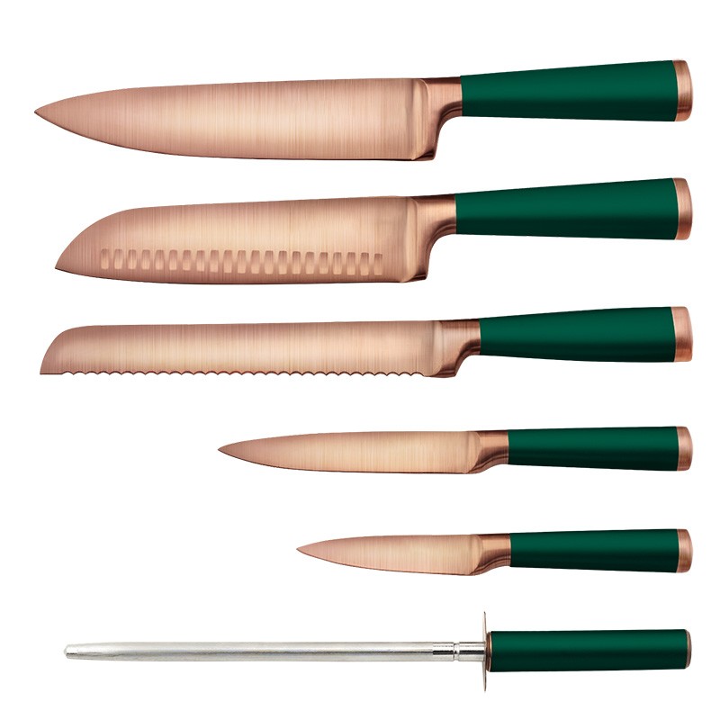 7pcs hot selling kitchen knife set with wooden block图2
