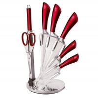 8pcs hot selling hollow handle knife set with acrylic stand with chopper