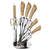 8pcs hot selling hollow handle knife set with acrylic stand with chopper