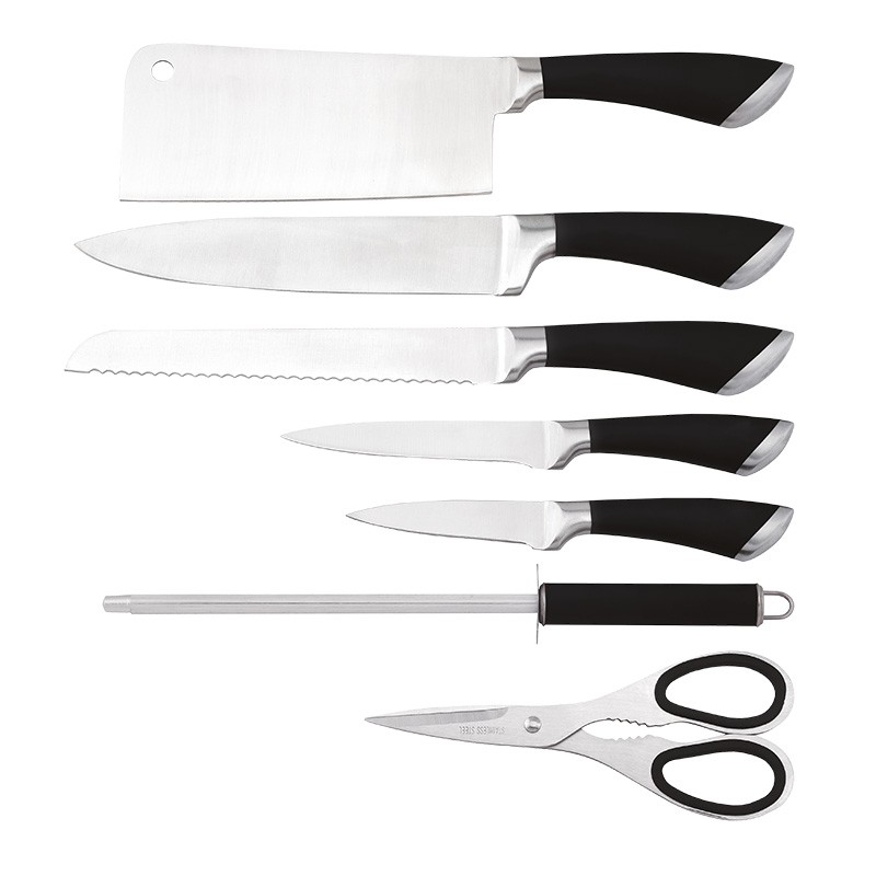 8pcs hot selling hollow handle knife set with acrylic stand with chopper图2