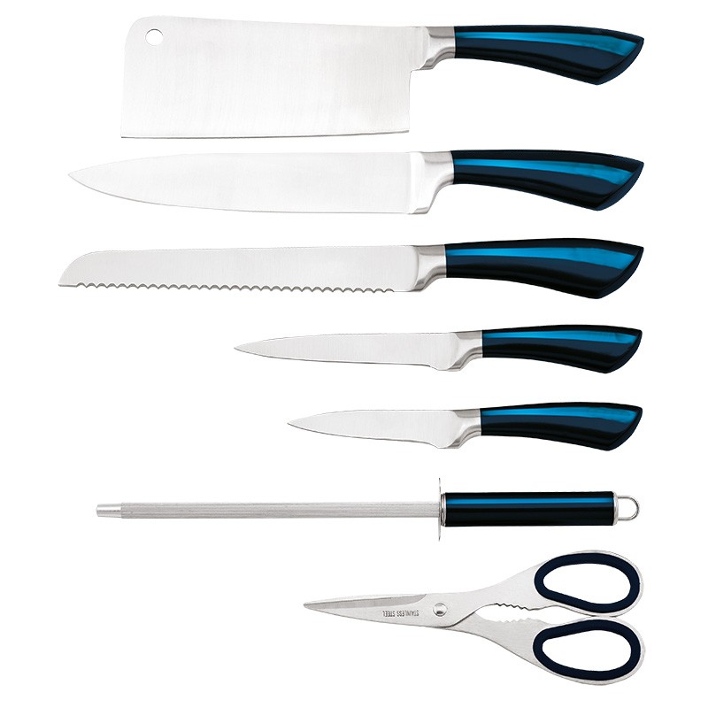 8pcs hot selling hollow handle knife set with acrylic stand with chopper图2