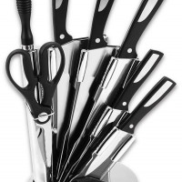 8pcs hot selling kitchen knife set with acrylic stand with chopper