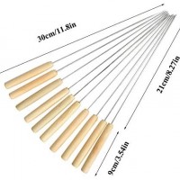 Cheaper price BBQ Stainless steel skewers,Wooden handle Bbq Grill sticks skewers