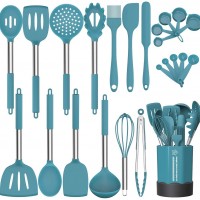 Silicone Cooking Utensil Set, Fungun Non-stick Kitchen Utensil 24 Pcs Cooking Utensils Set